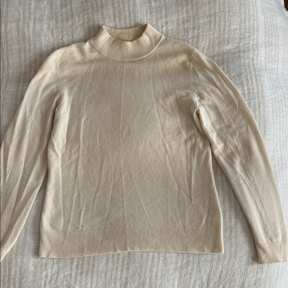 Cashmere Cream Turtleneck Sweater